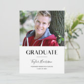 Eenvoudige afstudeerceremonie Zwart & Wit 2023 Afs Kaart (Staand voorkant)