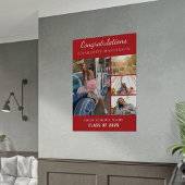 Eenvoudige afstudeercollage 2026 foto rood perfect poster