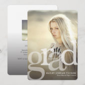 Eenvoudige AFSTUDEERDER Bekleding Foto Afstuderen  Aankondiging (Voorkant / Achterkant)