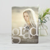 Eenvoudige AFSTUDEERDER Bekleding Foto Afstuderen  Aankondiging (Staand voorkant)