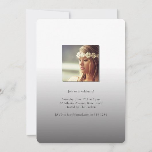 Eenvoudige AFSTUDEERDER Bekleding Foto Afstuderen  Aankondiging (Achterkant)