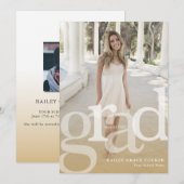 Eenvoudige AFSTUDEERDER Gold-bedekking voor elk ja Aankondiging (Voorkant / Achterkant)