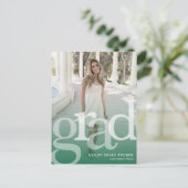 Eenvoudige AFSTUDEERDER Groene Bekleding om het ev Briefkaart (Staand voorkant)