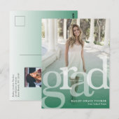 Eenvoudige AFSTUDEERDER Groene Bekleding om het ev Briefkaart (Voorkant / Achterkant)