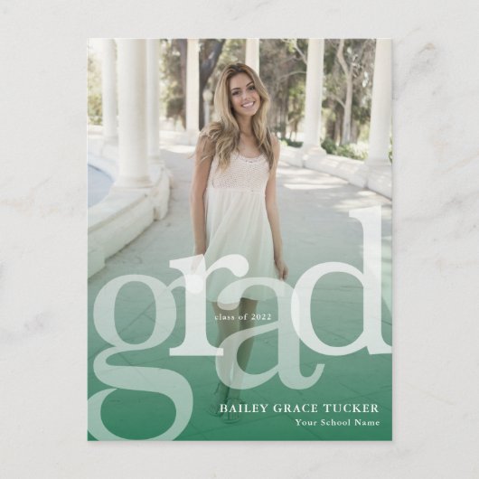 Eenvoudige AFSTUDEERDER Groene Bekleding om het ev Briefkaart (Voorkant)