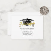 Eenvoudige Afstudeerder minimalistische graduatiem Notitiekaartje (Voorkant / Achterkant in situ)