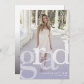 Eenvoudige AFSTUDEERDER Paarse bedekking elk jaar  Aankondiging (Voorkant / Achterkant)