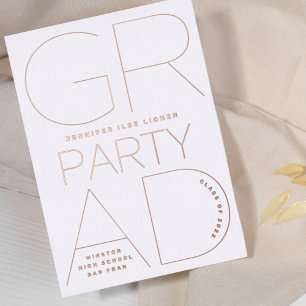 EENVOUDIGE AFSTUDEERDER PARTIJEN Klasse van 2023 R Folie Uitnodiging