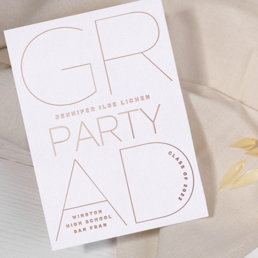 EENVOUDIGE AFSTUDEERDER PARTIJEN Klasse van 2023 R Folie Uitnodiging