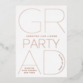 EENVOUDIGE AFSTUDEERDER PARTIJEN Klasse van 2023 R Folie Uitnodiging (Voorkant)