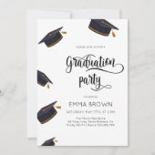 Eenvoudige Afstudeerder Party Invitation, Afstuder Kaart (Voorkant)