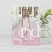 Eenvoudige AFSTUDEERDER roze bedekking voor elk Af Aankondiging (Staand voorkant)