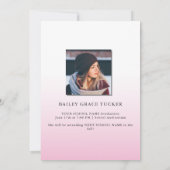 Eenvoudige AFSTUDEERDER roze bedekking voor elk Af Aankondiging (Achterkant)