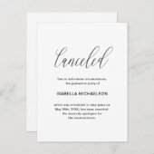 Eenvoudige afstudeerfeest annulering aankondiging (Voorkant / Achterkant)