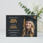 Eenvoudige afstudeerfeest foto afstuderen kaart (Staand voorkant)