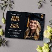 Eenvoudige afstudeerfeest foto afstuderen kaart