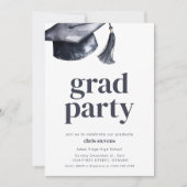 Eenvoudige afstudeerfeest uitnodigen kaart (Voorkant)