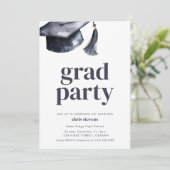 Eenvoudige afstudeerfeest uitnodigen kaart (Staand voorkant)