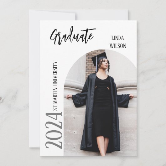 Eenvoudige Afstuderen aankondiging foto uitnodigen (Voorkant)