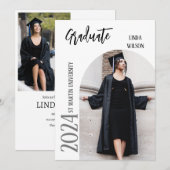 Eenvoudige Afstuderen aankondiging foto uitnodigen (Voorkant / Achterkant)