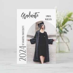 Eenvoudige Afstuderen aankondiging foto uitnodigen
