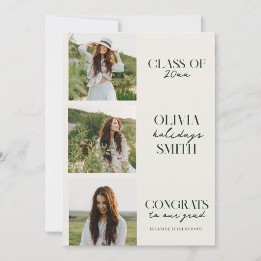 Eenvoudige Afstuderen aankondiging met foto's (Voorkant)