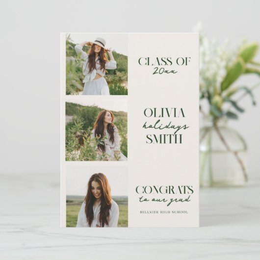 Eenvoudige Afstuderen aankondiging met foto's (Staand voorkant)