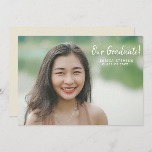 Eenvoudige Afstuderen bedekking 2 Aangepast Afstud Aankondiging (Voorkant / Achterkant)