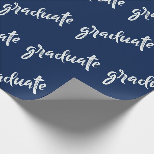 Eenvoudige Afstuderen Blauw en Witte Graduparty Cadeaupapier (Hoek)