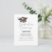 Eenvoudige Afstuderen ceremonie aankondiging Briefkaart (Staand voorkant)