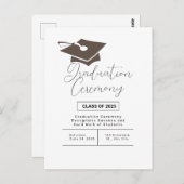 Eenvoudige Afstuderen ceremonie aankondiging Briefkaart (Voorkant / Achterkant)