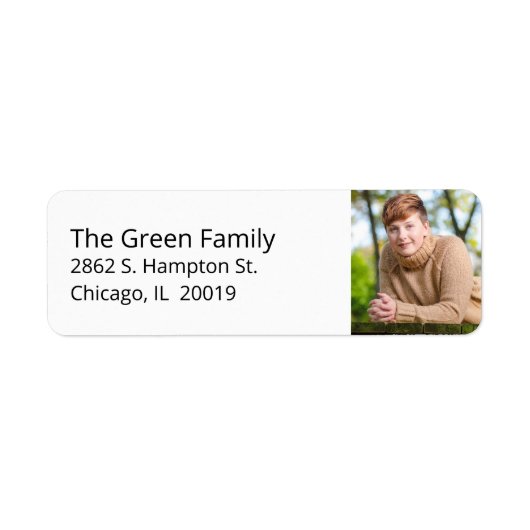 Eenvoudige Afstuderen foto retour adreslabels Etiket (Voorkant)
