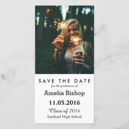 Eenvoudige Afstuderen foto slaat de datum op Save The Date
