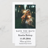 Eenvoudige Afstuderen foto slaat de datum op Save The Date (Voorkant / Achterkant)
