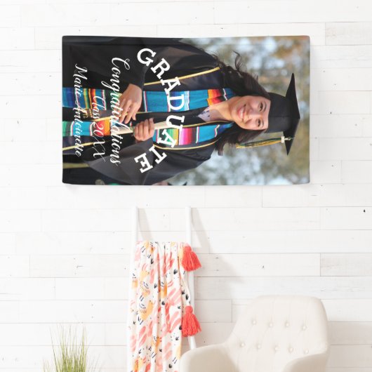 Eenvoudige Afstuderen foto's en gebold Letter bann Spandoek (Insitu)