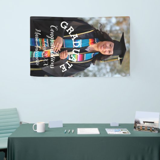 Eenvoudige Afstuderen foto's en gebold Letter bann Spandoek (Beurs)