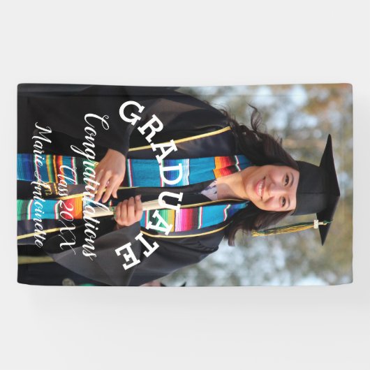 Eenvoudige Afstuderen foto's en gebold Letter bann Spandoek (Horizontaal)