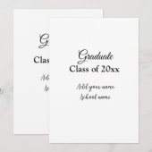 Eenvoudige afstuderen gefeliciteerd minimaal toevo kaart (Voorkant / Achterkant)