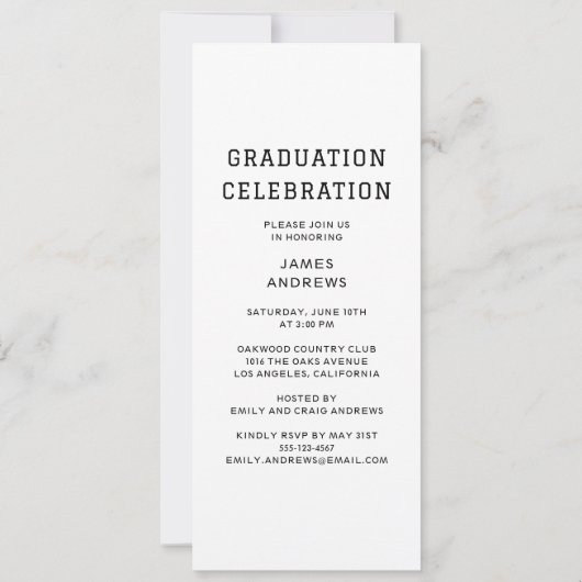 Eenvoudige Afstuderen Moderne Stijlvolle  Afstudee Kaart (Achterkant)