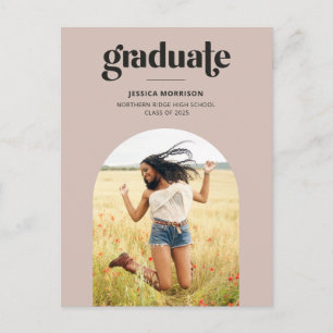 Eenvoudige Afstuderen roze & zwarte graduatieparti Briefkaart
