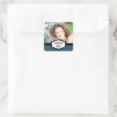 Eenvoudige Afstuderen Stickers, blauw Vierkante Sticker (Tas)