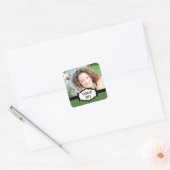 Eenvoudige Afstuderen Stickers, groen Vierkante Sticker (Envelop)