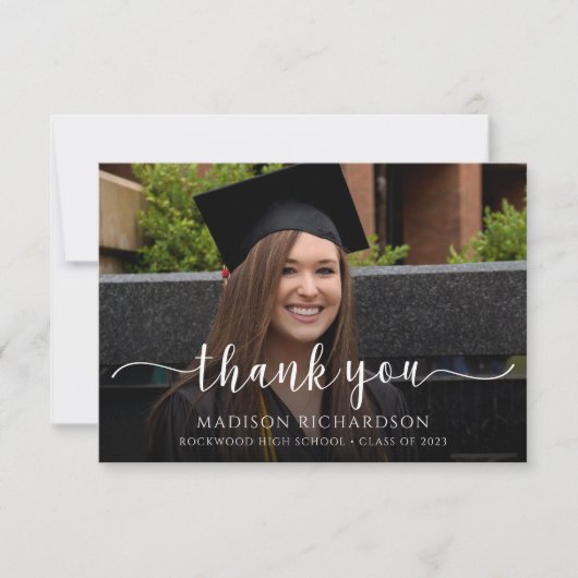 Eenvoudige Afstuderen voor modern script Bedankkaart (Voorkant)