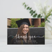 Eenvoudige Afstuderen voor modern script Bedankkaart (Staand voorkant)