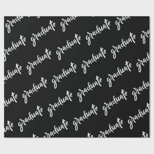 Eenvoudige Afstuderen zwarte en witte graduatie Cadeaupapier (Vlak)