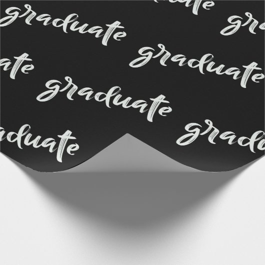 Eenvoudige Afstuderen zwarte en witte graduatie Cadeaupapier (Hoek)