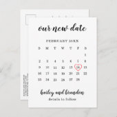 Eenvoudige agenda Rode hartbruiloft Verander de da Aankondigingskaart (Voorkant / Achterkant)