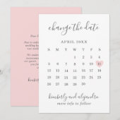 Eenvoudige agenda roze harthuwelijk Verander de da Aankondiging (Voorkant / Achterkant)