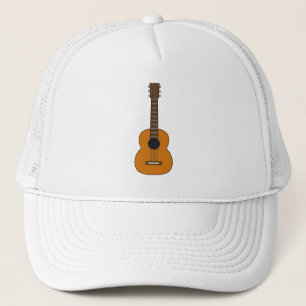 Eenvoudige akoestische gitaar cartoon trucker pet