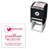 Eenvoudige akoestische gitaar naam script retourad zelfinktende stempel (In situ)